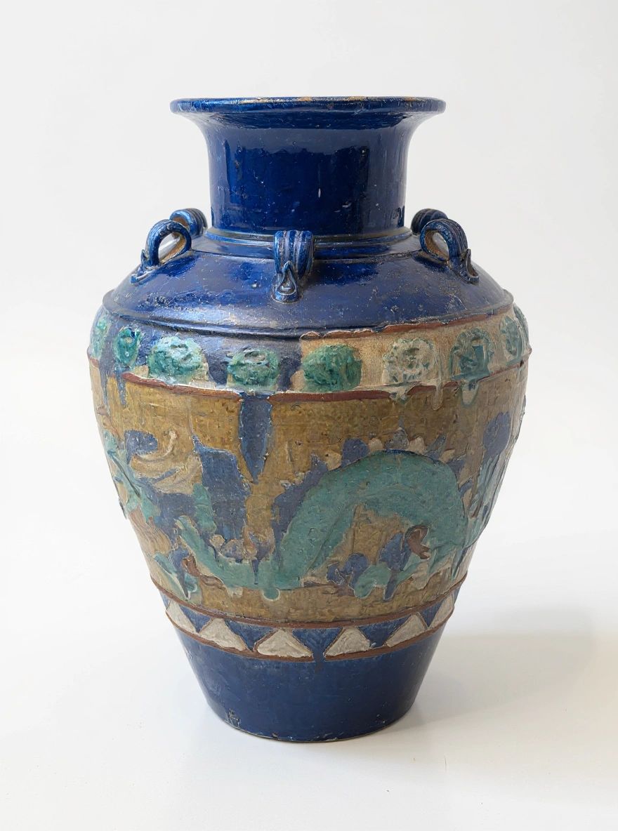 Tall Blue Dragon Water Jug