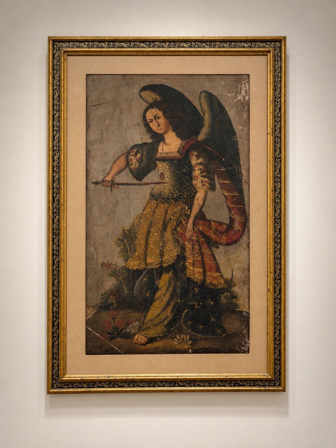 Alto Peru 19th Century School Painting - Archangel Uriel