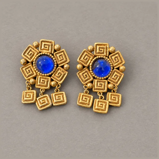 Vintage Gold-Tone Post Earrings