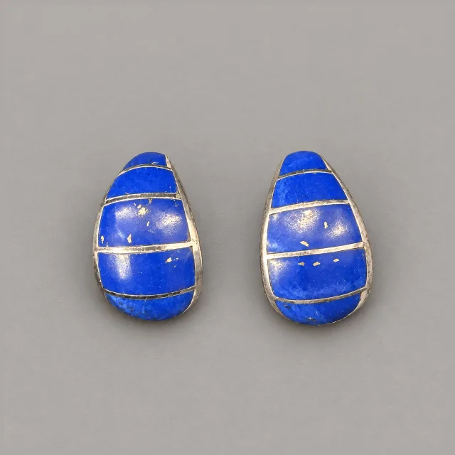 Sterling Lapis Post Earrings