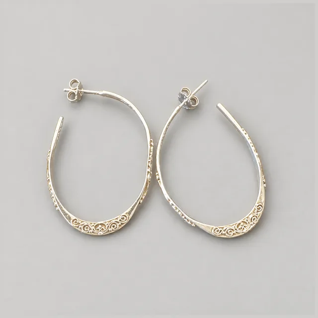 Bali-Inspired .925 Sterling Silver Earrings