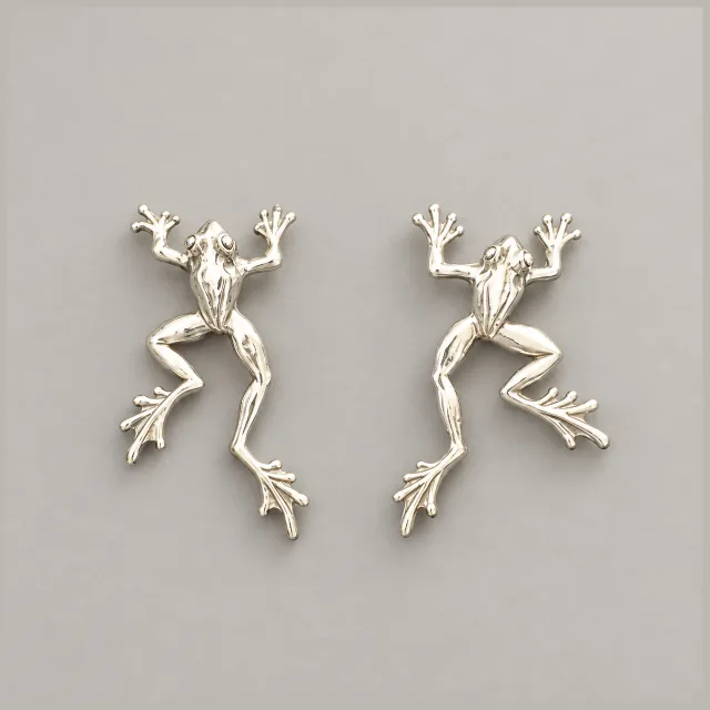 Sterling Silver Dart Frog Post Earrings