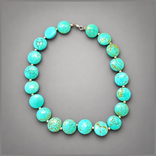 Turquoise-Color Necklace With .925 Clasp
