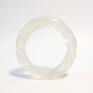 Vintage glass frosted bangle bracelet