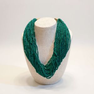 Green glass necklace beads