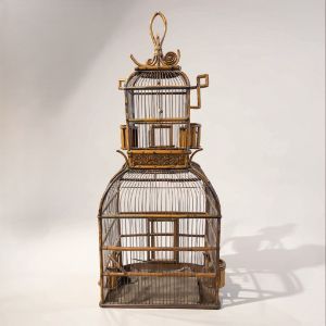 Vintage Bird Cage/ Bamboo Asian style