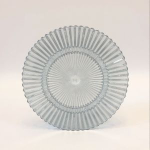 Fortessa Archie blue glass plates (8 total)