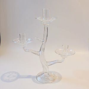 Glass candlesticks holder set