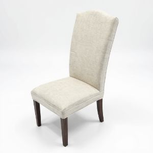 Linen parsons chairs (4)