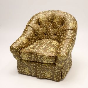 Club Chairs green/ivory (2)
