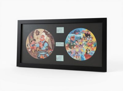 Framed Pair of Pinocchio Picture Disks
