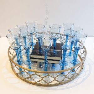 Cobalt blue hand blown glasses set of 4