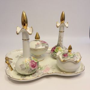 Vintage perfume tray set, set of five